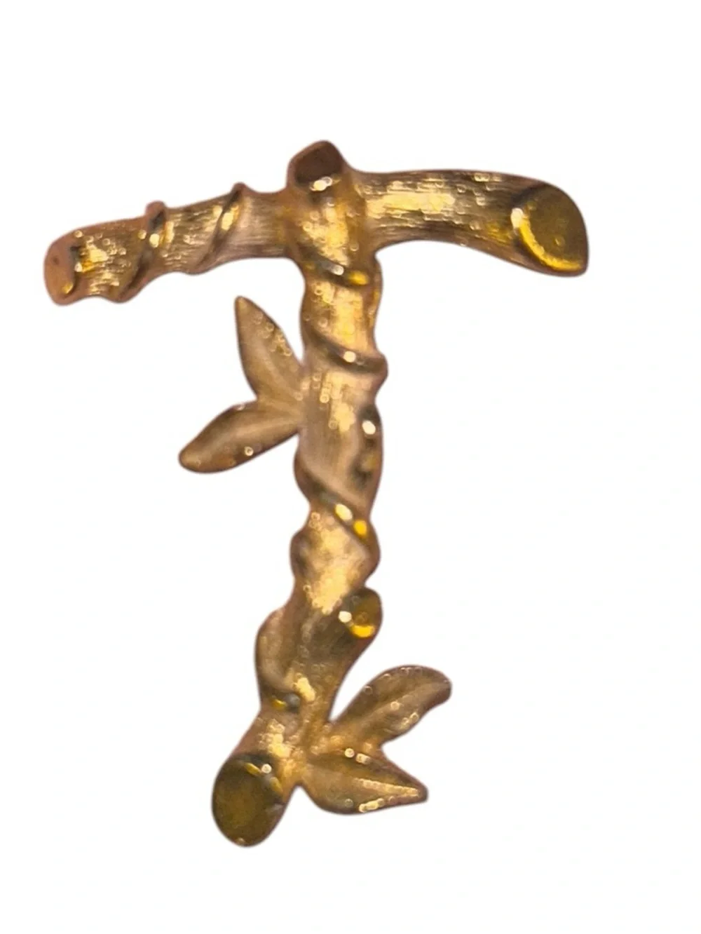 Gold Bamboo Twig‎ Brooch Pin